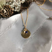 Brass Teardrop pendant with Lapis Lazuli and Pearl charms
