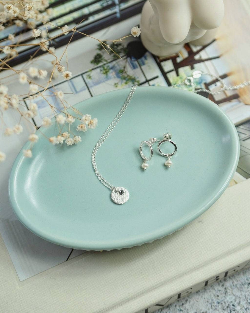 Personalised Silver Birthstone necklace