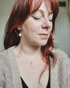 Small Coin Pearl earrings - Silver or 14k Gold-filled