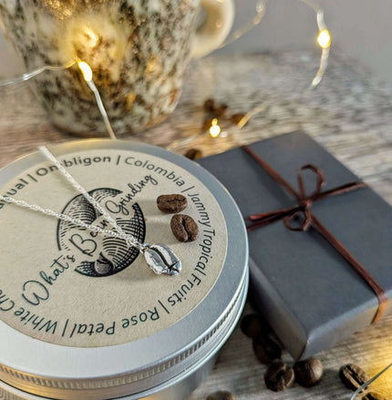 GIFT SET - Silver Coffee Bean Necklace with 60g Tin of Hand-Roasted Coffee (PRE-ORDER)