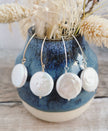 Large Coin Pearl earrings - Silver or 14k Gold-filled