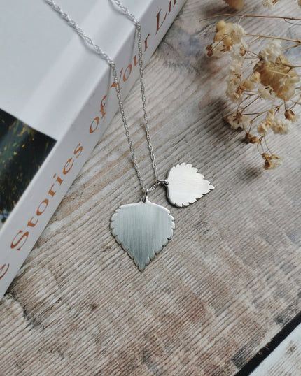 Silver Birch Leaf Double Necklace