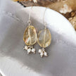 Citrine and Pearl Silver earrings