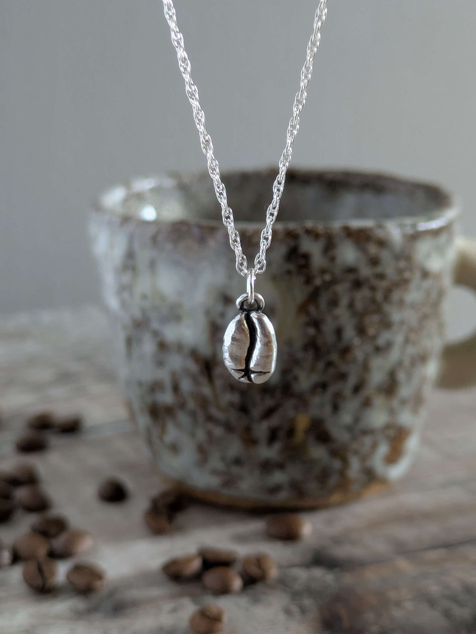 Silver Coffee Bean charm necklace (PRE-ORDER)