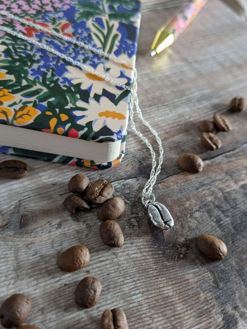 Silver Coffee Bean charm necklace (PRE-ORDER)