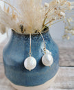 Small Coin Pearl earrings - Silver or 14k Gold-filled