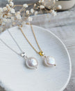 Small Coin Pearl pendant - Silver or 14k Gold-filled