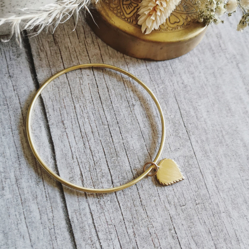 Brass Birch leaf Bangle