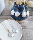 Large Coin Pearl necklace - Silver or 14k Gold-filled