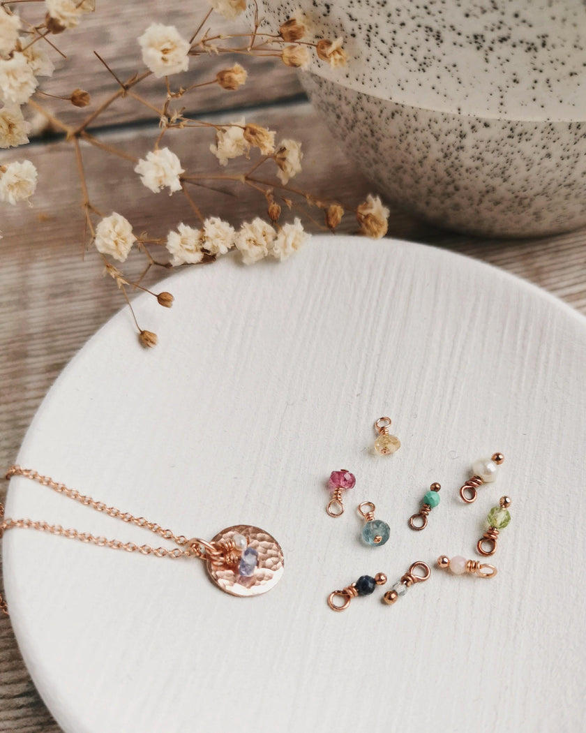 Personalised Rose Gold Birthstone necklace