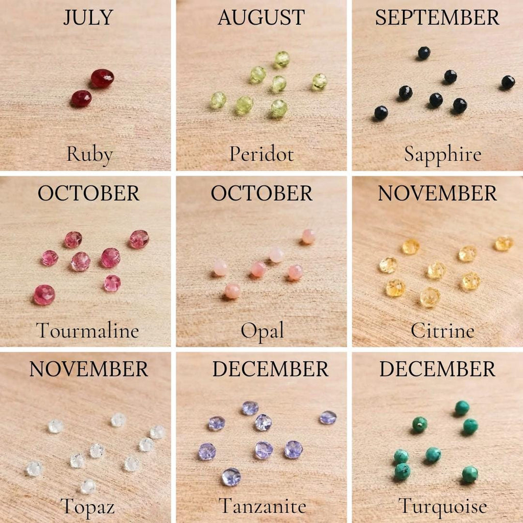 Personalised Gold Birthstone necklace