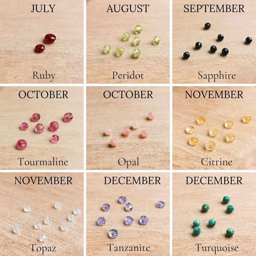 Personalised Gold Birthstone necklace