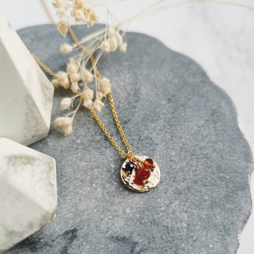 Personalised Gold Birthstone necklace