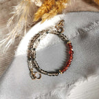 Garnet, Smoky Quartz & Gold bracelet