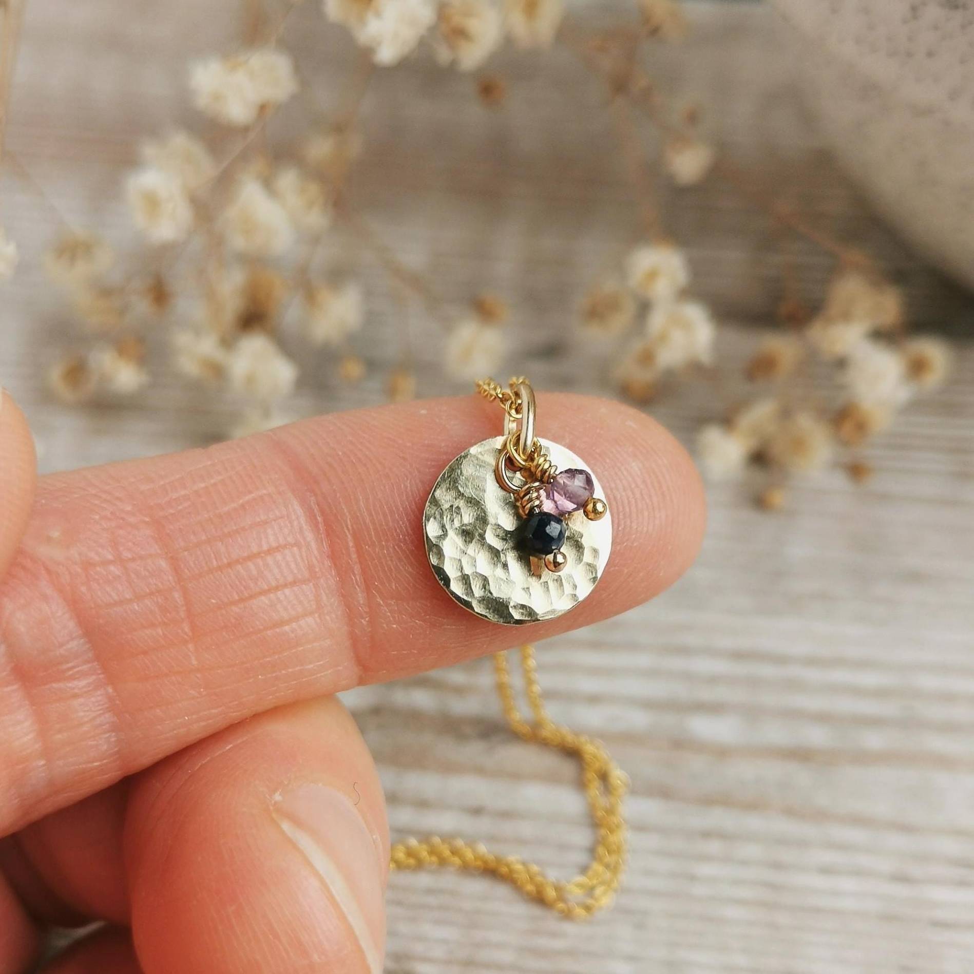 Personalised Gold Birthstone necklace