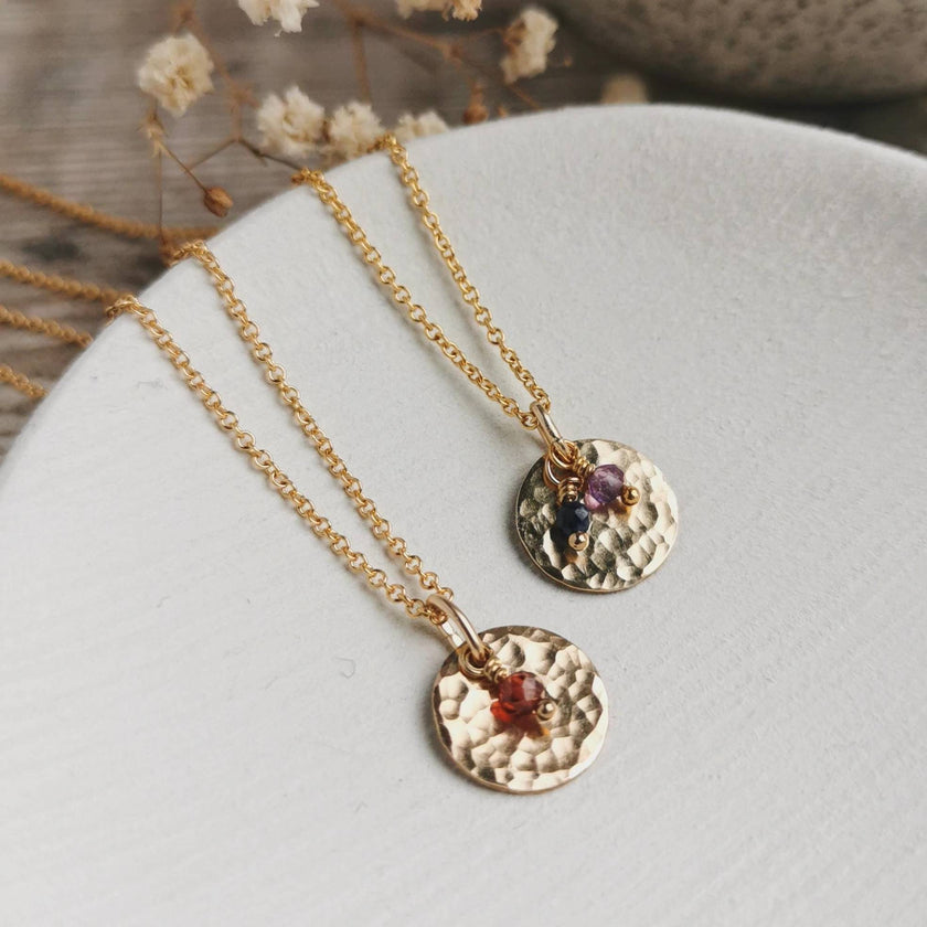 Personalised Gold Birthstone necklace