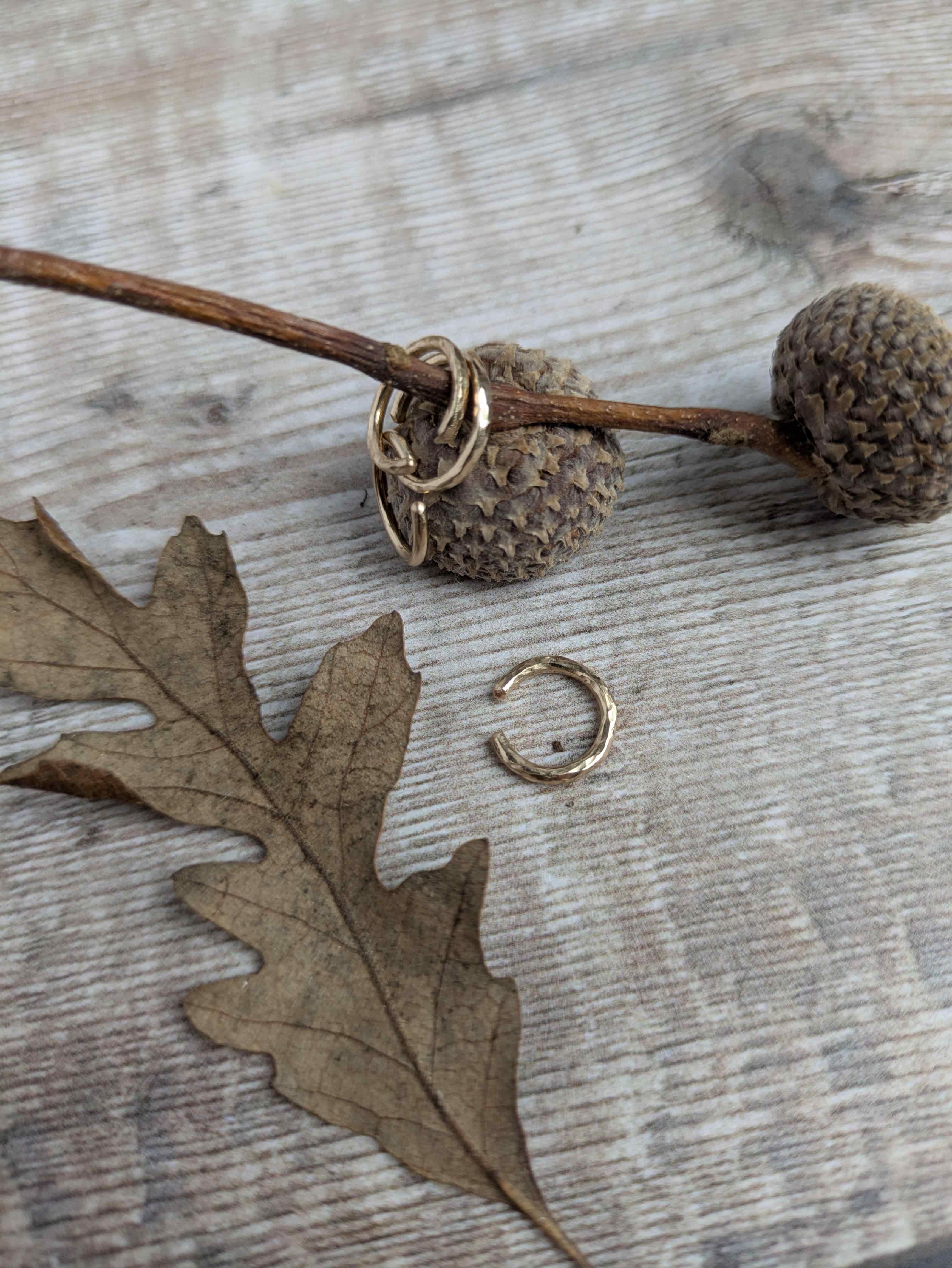Gold Ear Cuffs - hammered or smooth finish