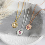 Personalised Gold Birthstone necklace