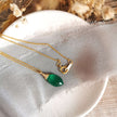 Green Onyx and Gold pendant