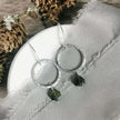 Green Tourmaline and Silver earrings