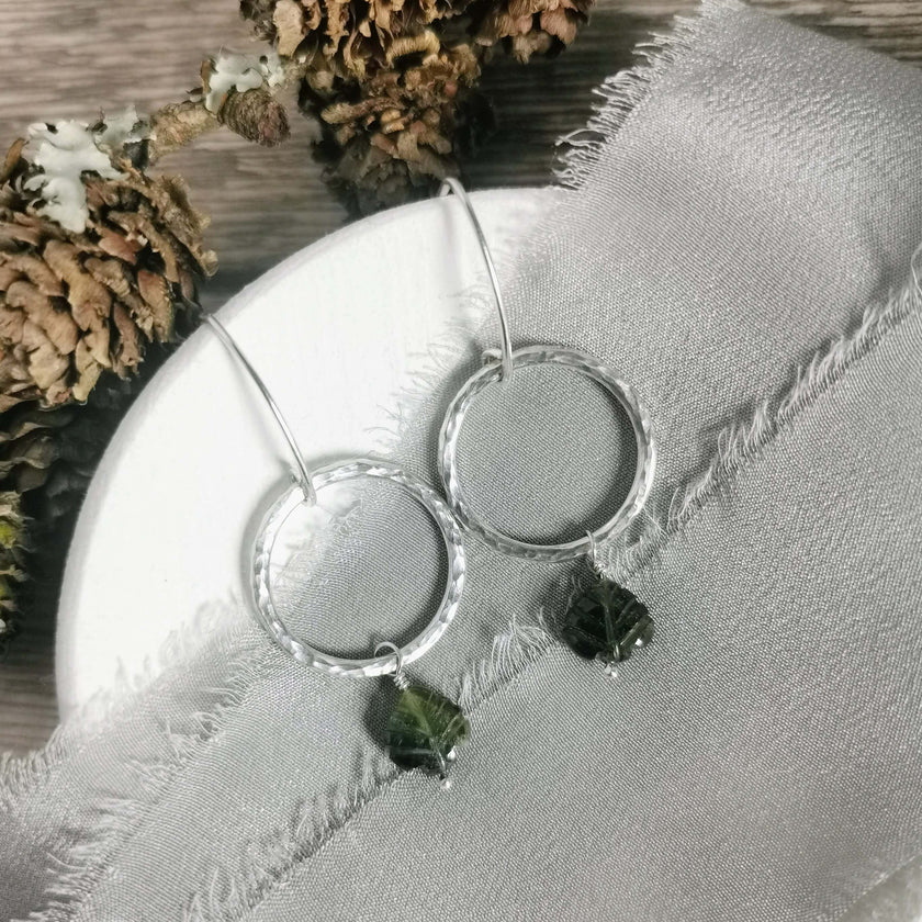 Green Tourmaline and Silver earrings