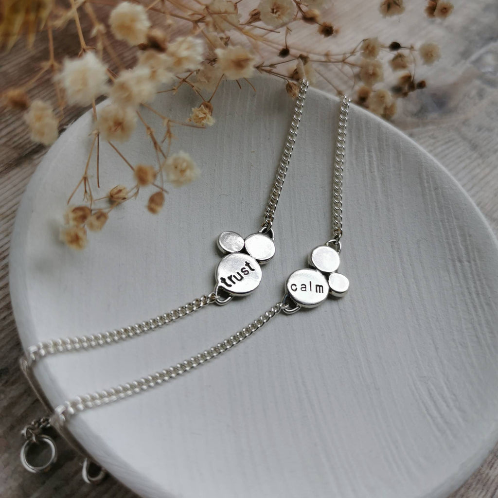 Mini Mantra bracelet - 'Calm' or 'Trust' affirmations