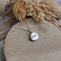 Silver Mantra Charm pendant - hammered