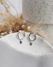 Maxi Orbit Studs - hammered Silver circles with medium freshwater pearls