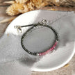 Pink Tourmaline, Pyrite & Silver bracelet