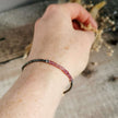 Pink Tourmaline, Pyrite & Silver bracelet