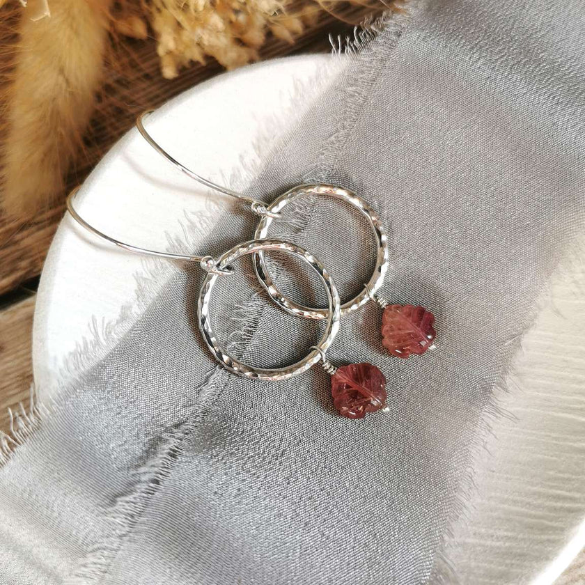Pink Tourmaline and Silver earrings