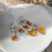 Raw Citrine and Silver stud earrings