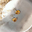 Raw Citrine and Silver stud earrings