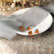Raw Citrine and Silver stud earrings