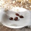 Raw Garnet and Silver stud earrings