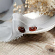 Raw Garnet and Silver stud earrings