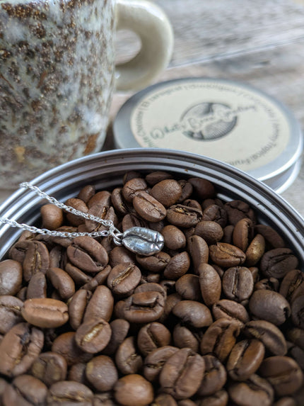 GIFT SET - Silver Coffee Bean Necklace with 60g Tin of Hand-Roasted Coffee (PRE-ORDER)