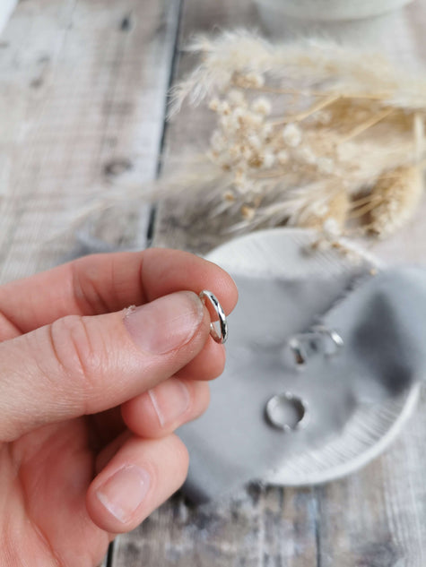 Silver Ear Cuffs - hammered finish - narrow or wide size