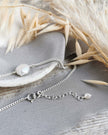 Small Coin Pearl earrings & necklace set in Silver