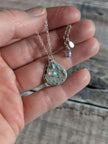Silver Teardrop pendant with Labradorite charms