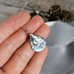 Silver Teardrop pendant with Labradorite charms