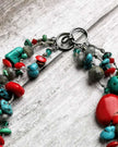 Turquoise, Coral & Labradorite necklace