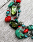 Turquoise, Coral & Labradorite necklace