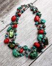 Turquoise, Coral & Labradorite necklace